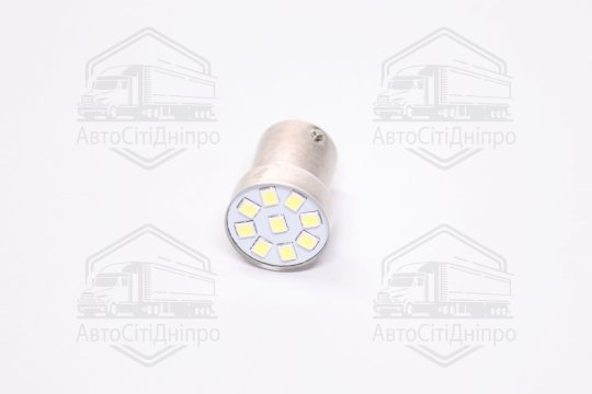 Лампа LED покажчиків поворотів і стоп-сигналів 12V R5W BA15S 9SMD WHITE <TEMPEST>