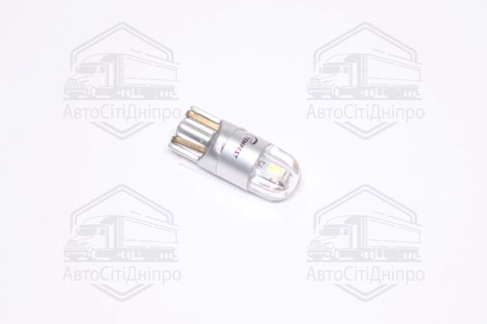 Лампа LED б/ц  габарит,панель приладів, салон 12V T10 (W5W) w2.1x9.5d 2SMD N.P WHITE  <TEMPEST>