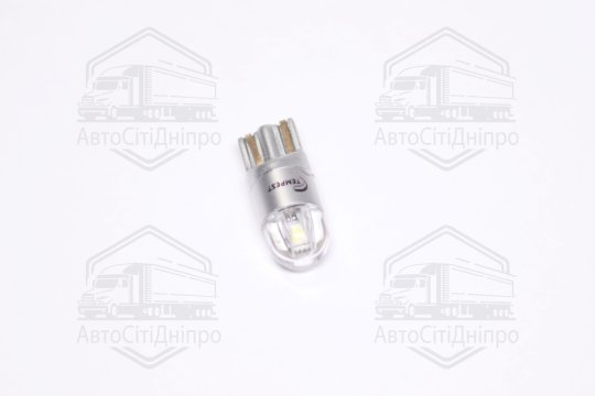 Лампа LED б/ц  габарит,панель приладів, салон 12V T10 (W5W) w2.1x9.5d 2SMD N.P WHITE  <TEMPEST>