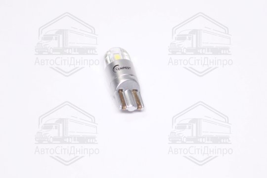 Лампа LED б/ц  габарит,панель приладів, салон 12V T10 (W5W) w2.1x9.5d 2SMD N.P WHITE  <TEMPEST>