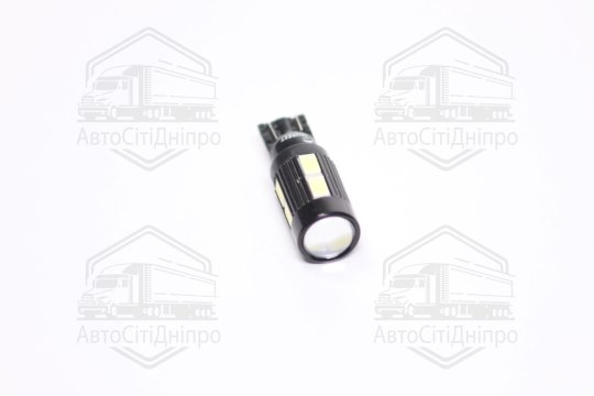 Лампа LED б / ц габарит, панель приладів, салон 12V T10 (W5W) W2.1x9.5D 10SMD CANBUS WHITE <TEMPEST>