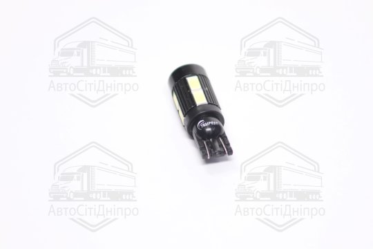 Лампа LED б / ц габарит, панель приладів, салон 12V T10 (W5W) W2.1x9.5D 10SMD CANBUS WHITE <TEMPEST>
