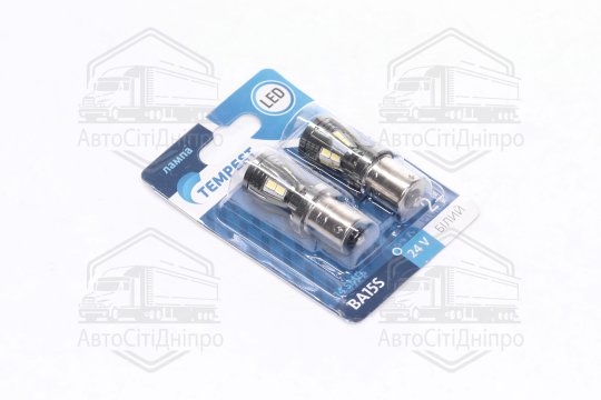 Лампа LED покажчиків поворотів і стоп-сигналів 24V BA15S 14SMD WHITE <TEMPEST>
