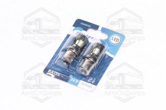 Лампа LED покажчиків поворотів і стоп-сигналів 24V BA15S 14SMD WHITE <TEMPEST>