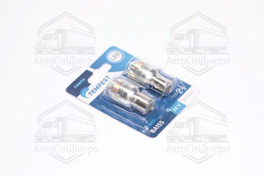 Лампа LED покажчиків поворотів і стоп-сигналів 24V BA15S 15SMD WHITE <TEMPEST>