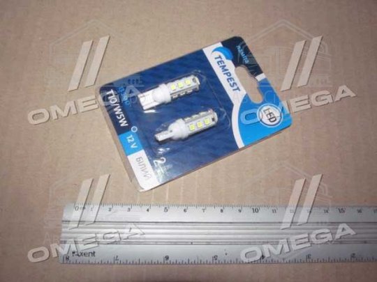 Лампа LED б / ц габарит і панель приладів T10 13SMD W5W 12V WHITE 2шт. блістер <TEMPEST>