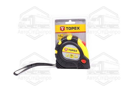 Рулетка сталева стрічка 10 м x 32 мм, магніт (TOPEX)