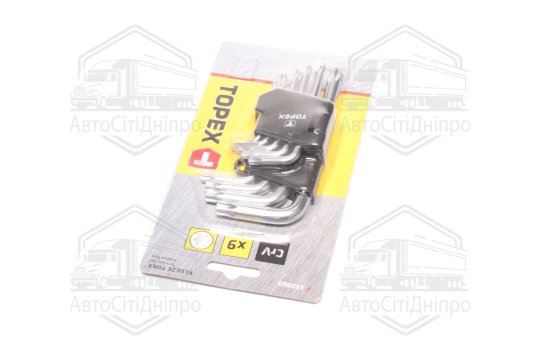 Ключі шестигранні Torx T10-T50, набір 9 шт.*1 уп. (TOPEX)
