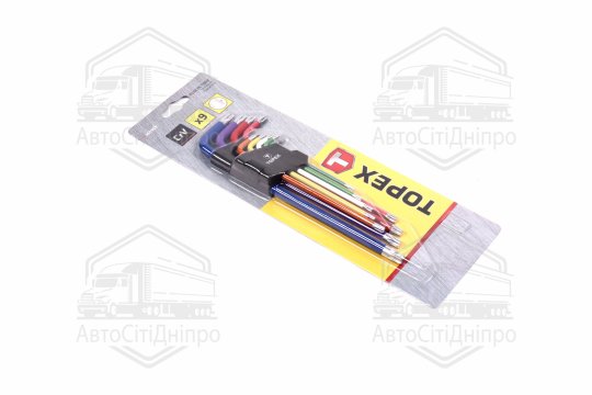 Шестигранні гайкові ключі Torx, Т10-Т50 мм, комплект з 9 шт.(TOPEX)