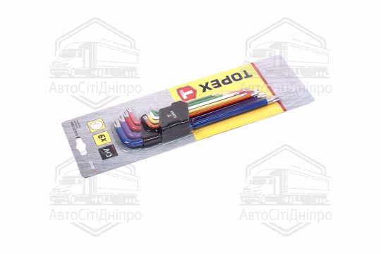 Шестигранні гайкові ключі Torx, Т10-Т50 мм, комплект з 9 шт.(TOPEX)