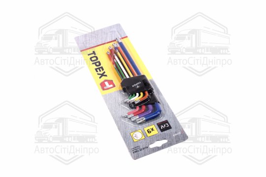 Шестигранні гайкові ключі Torx, Т10-Т50 мм, комплект з 9 шт.(TOPEX)