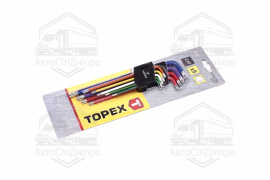 Шестигранні гайкові ключі Torx, Т10-Т50 мм, комплект з 9 шт.(TOPEX)