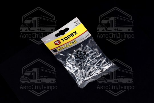 Алюмінієві заклепки 4.0 мм х 10 мм, 50 шт.*1 уп. (TOPEX)