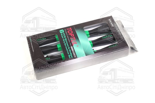 Набір викруток 6 од. (PH1x80, PH2x100, PH3x150, SL4x100, SL6, 5x150, SL10x200) (TOPTUL)