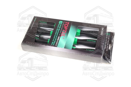 Набір викруток 6 од. (PH1x80, PH2x100, PH3x150, SL4x100, SL6, 5x150, SL10x200) (TOPTUL)