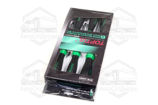 Набір викруток 6 од. (PH1x80, PH2x100, PH3x150, SL4x100, SL6, 5x150, SL10x200) (TOPTUL)