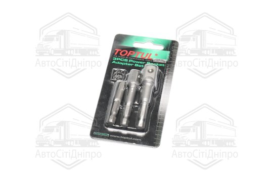 Набір перехідників 1/4" під шуруповерт 3од. (1/4", 3/8", 1/2") TOPTUL GAAR0301(T