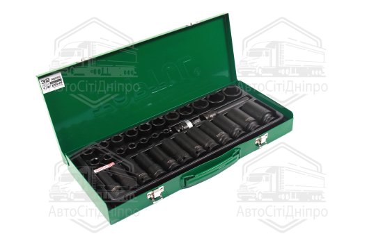 Набір ударних головок 1/2" 8-32мм 32од. короткі+довгі TOPTUL GDAD3201 (TOPTUL)