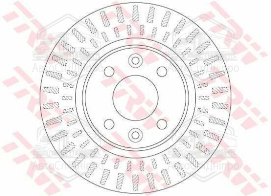 Диск гальмівний DACIA LOGAN 1.2 1.5 2012-, SANDERO 2012-, RENAULT CLIO IV 2012- передн. (вир-во TRW)