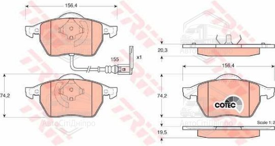 Колодка гальм. диск. AUDI TT, SEAT LEON, SKODA, VW передн. (вир-во TRW)