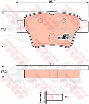 Колодка гальм. диск. CITROEN C4, PEUGEOT 307 задн. (вир-во TRW)
