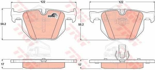 Колодка гальм. диск. BMW 525I задн. (вир-во TRW)