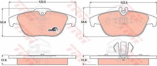 Колодка гальм. диск. MB C-CLASS(W204) 180-350 07-, GLK-CLASS200-350 08- задн. (вир-во TRW)