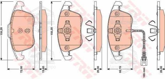 Колодка гальм. диск. AUDI Q3 (06/11-) передн. (вир-во TRW)