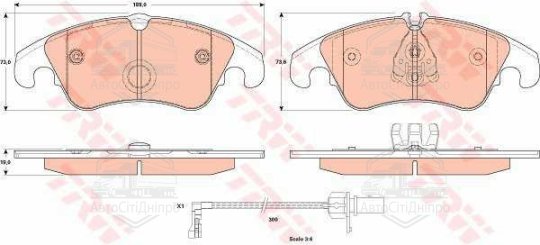Колодка гальм. диск. AUDI A6 передн. (вир-во TRW)
