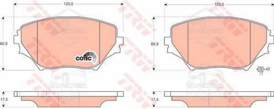 Колодка гальм. диск. TOYOTA RAV 4 II (XA2) передн. (вир-во TRW)