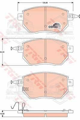Колодка гальм. диск. INFINITI FX передн. (вир-во TRW)