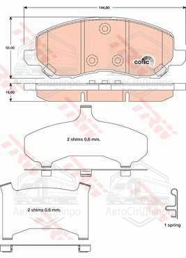 Колодка гальм. диск. MITSUBISHI OUTLANDER передн. (вир-во TRW)