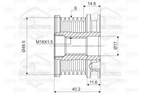 Механізм вільного ходу генератора AUDI (вир-во Valeo)