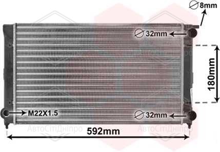 Радіатор охолодження SEAT, VW (вир-во Van Wezel)