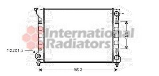 Радіатор охолодження VW PASSAT B3 (88-) 1.6/1.8 -AC (вир-во Van Wezel)