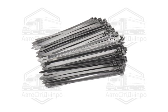 Хомут затяжний пласт. 7,6х200 100 шт. чорний (GEMI)