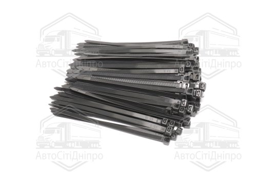 Хомут затяжний пласт. 7,6х200 100 шт. чорний (GEMI)