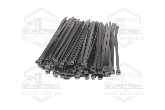 Хомут затяжний пласт. 7,6х200 100 шт. чорний (GEMI)