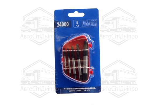 Екстрактори зламаних гвинтів: 1/8" до 3/8", набір 5 шт. [12/120](VOREL)