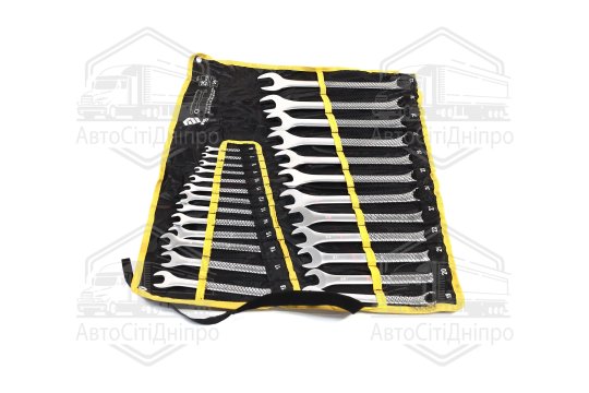 Ключі ріжково - накидні VOREL Cr-V плахті, M 6-32 мм, Набір 25 шт. компл(VOREL)