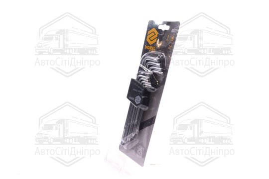 Ключі Torx L-подібні: Т10-Т50, Cr-V, 9 шт. [10/240], комплект (VOREL)