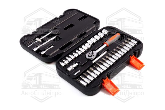 Набір головок торцевих, насадок STHOR: квадрат 1/4", М3.5-14 мм з інструментом [38 Од.](VOREL)