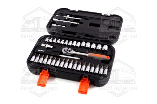 Набір головок торцевих, насадок STHOR: квадрат 1/4", М3.5-14 мм з інструментом [38 Од.](VOREL)