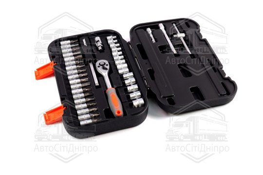 Набір головок торцевих, насадок STHOR: квадрат 1/4", М3.5-14 мм з інструментом [38 Од.](VOREL)