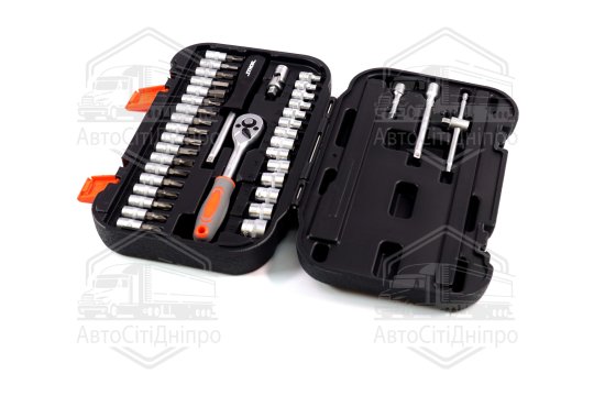 Набір головок торцевих, насадок STHOR: квадрат 1/4", М3.5-14 мм з інструментом [38 Од.](VOREL)