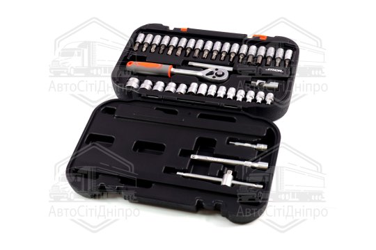 Набір головок торцевих, насадок STHOR: квадрат 1/4", М3.5-14 мм з інструментом [38 Од.](VOREL)