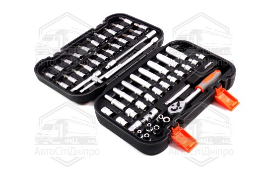 Набір торцевих головок, насадок STHOR: квадрат 1/4" з інструментами [56 Од.], Набір(VOREL)