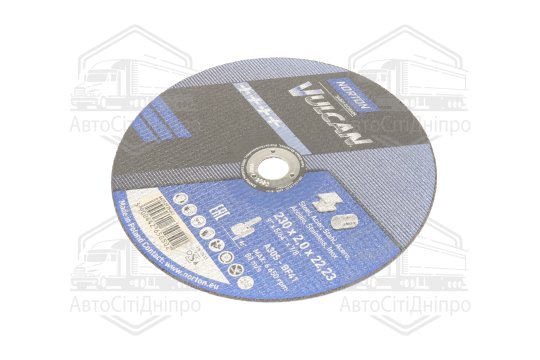 Обрізний диск по металу і нержавіючий. тм "NORTON VULCAN"; O = 230х22, 2 мм, t = 2.0 мм (N