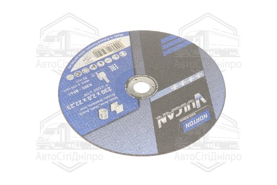 Обрізний диск по металу і нержавіючий. тм "NORTON VULCAN"; O = 230х22, 2 мм, t = 2.0 мм (N