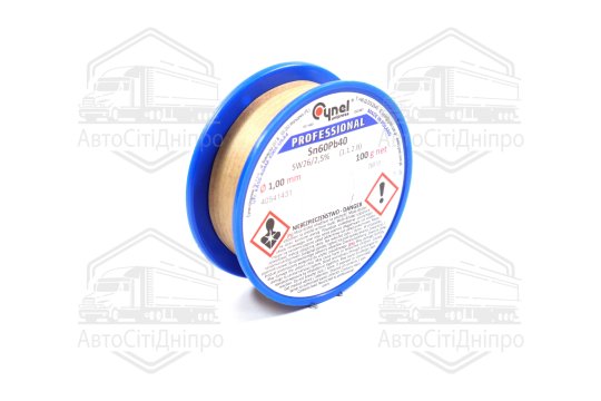 Припій Sn60-Pb40 дротяний на котушці: O = 1мм, m = 100 г [60] (VOREL)